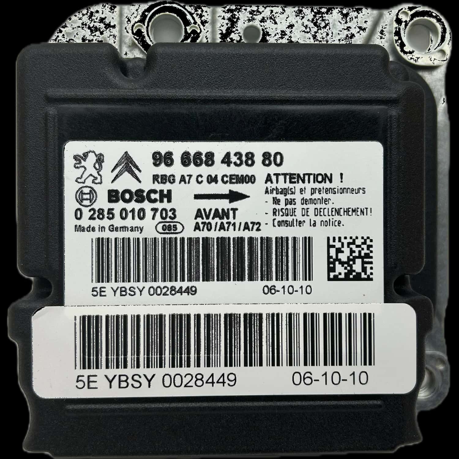 Peugeot 207 I airbag control unit repair