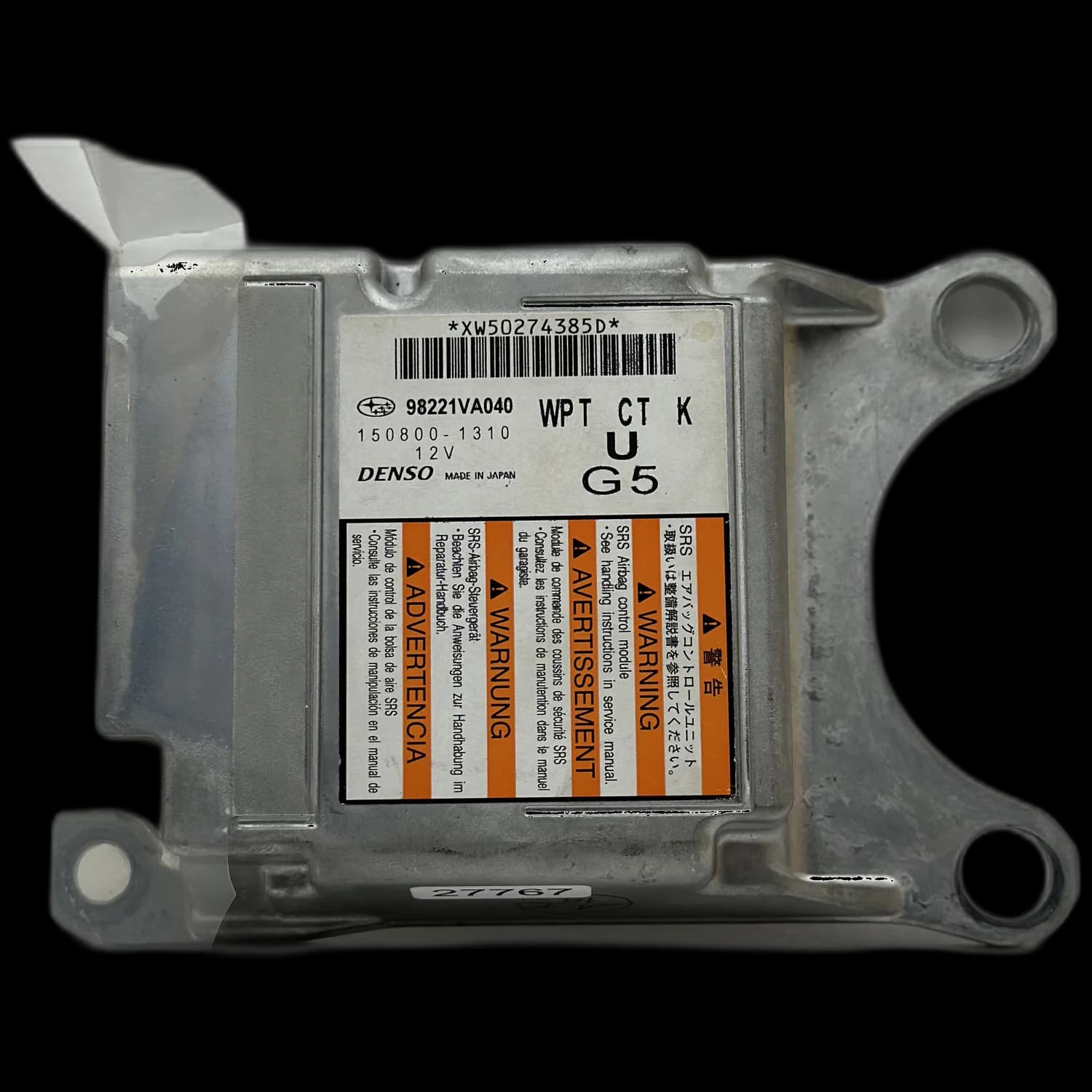 Airbag control unit 98221VA040, Label