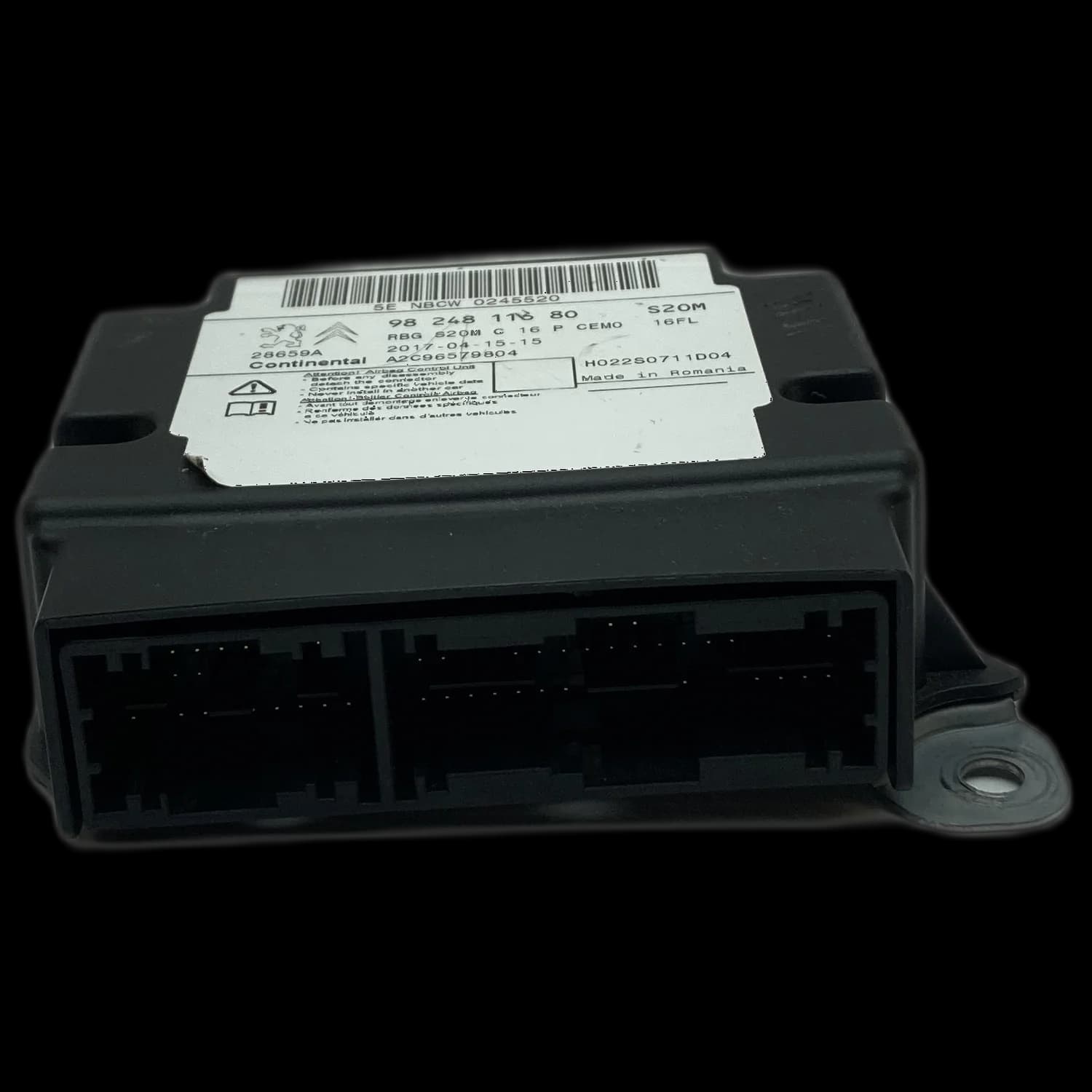Airbag control unit 9824811680, Connector