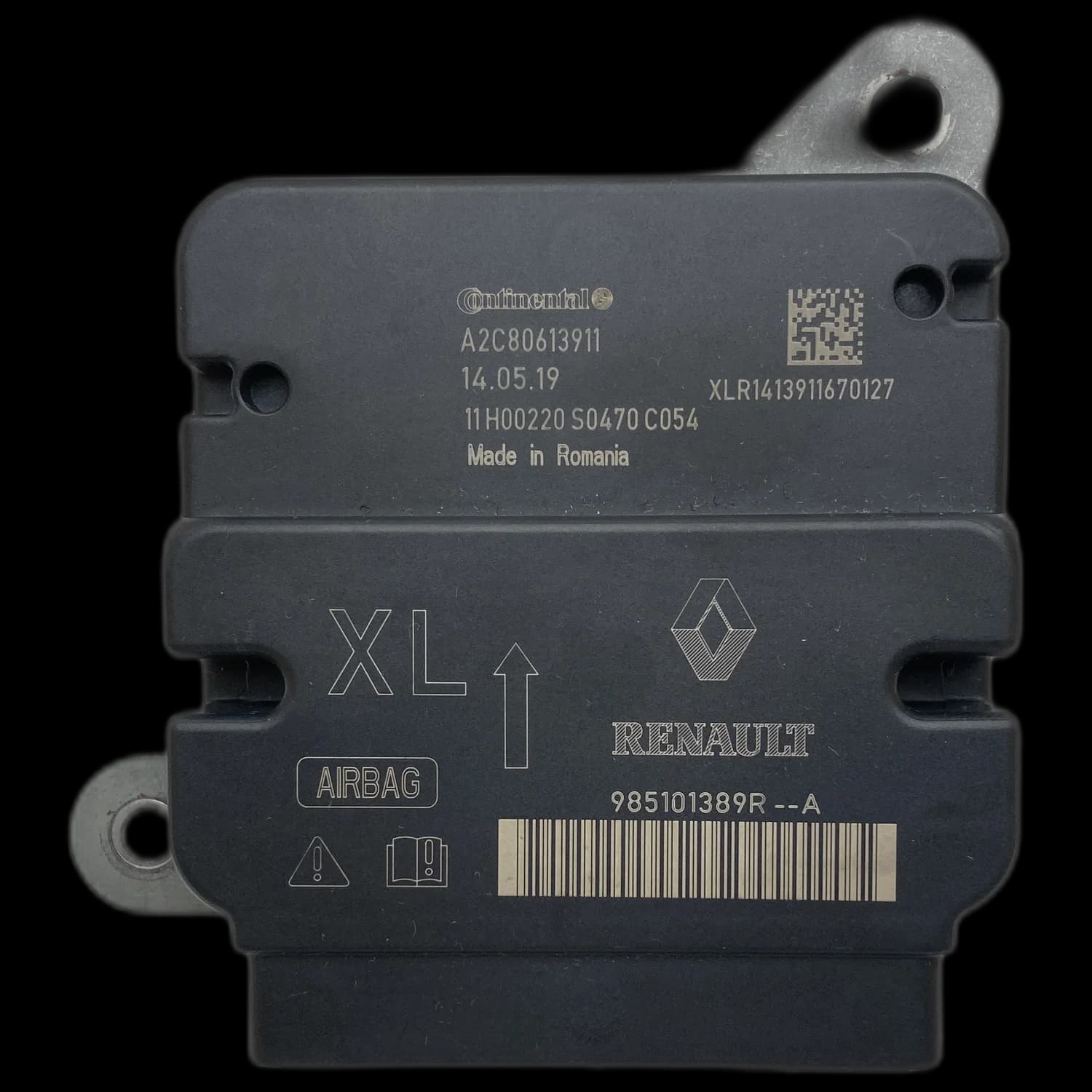 Airbag control unit 985101389R, Label