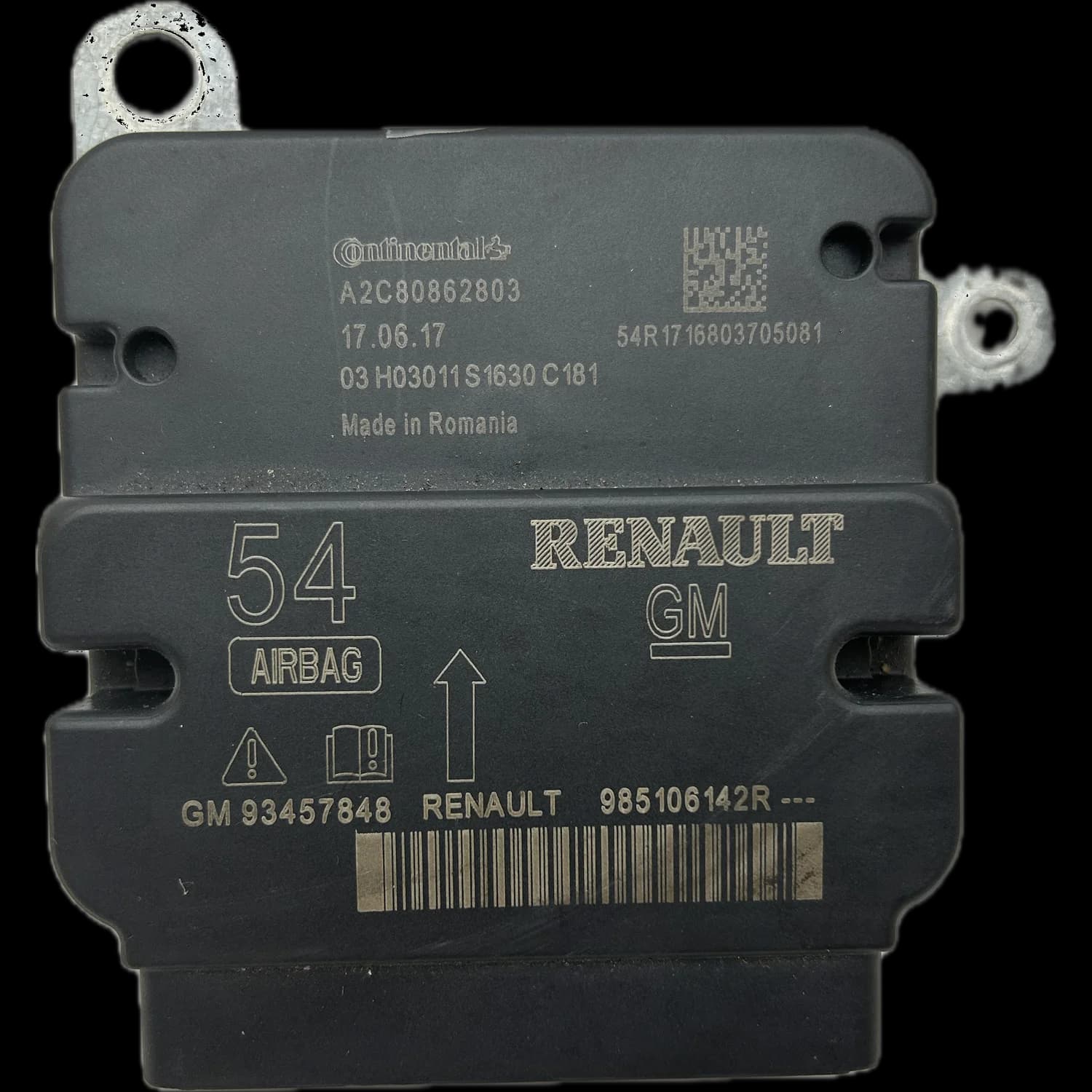 Airbag control unit 985106142R, Label