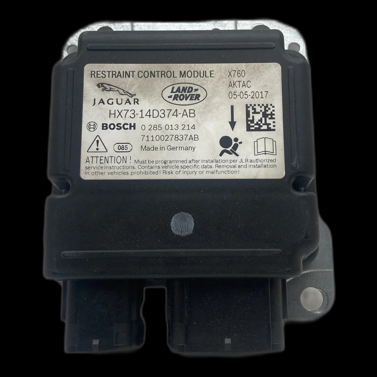 Airbag control unit HX73-14D374-AB, Label