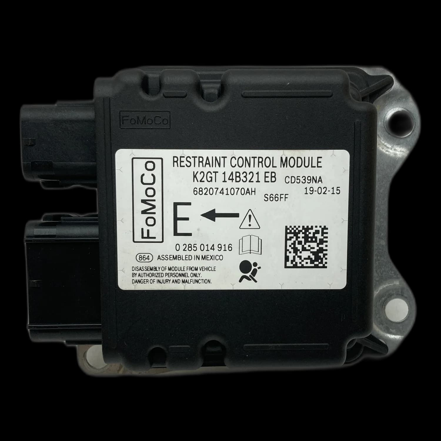 Airbag control unit K2GT 14B321 EB, Label