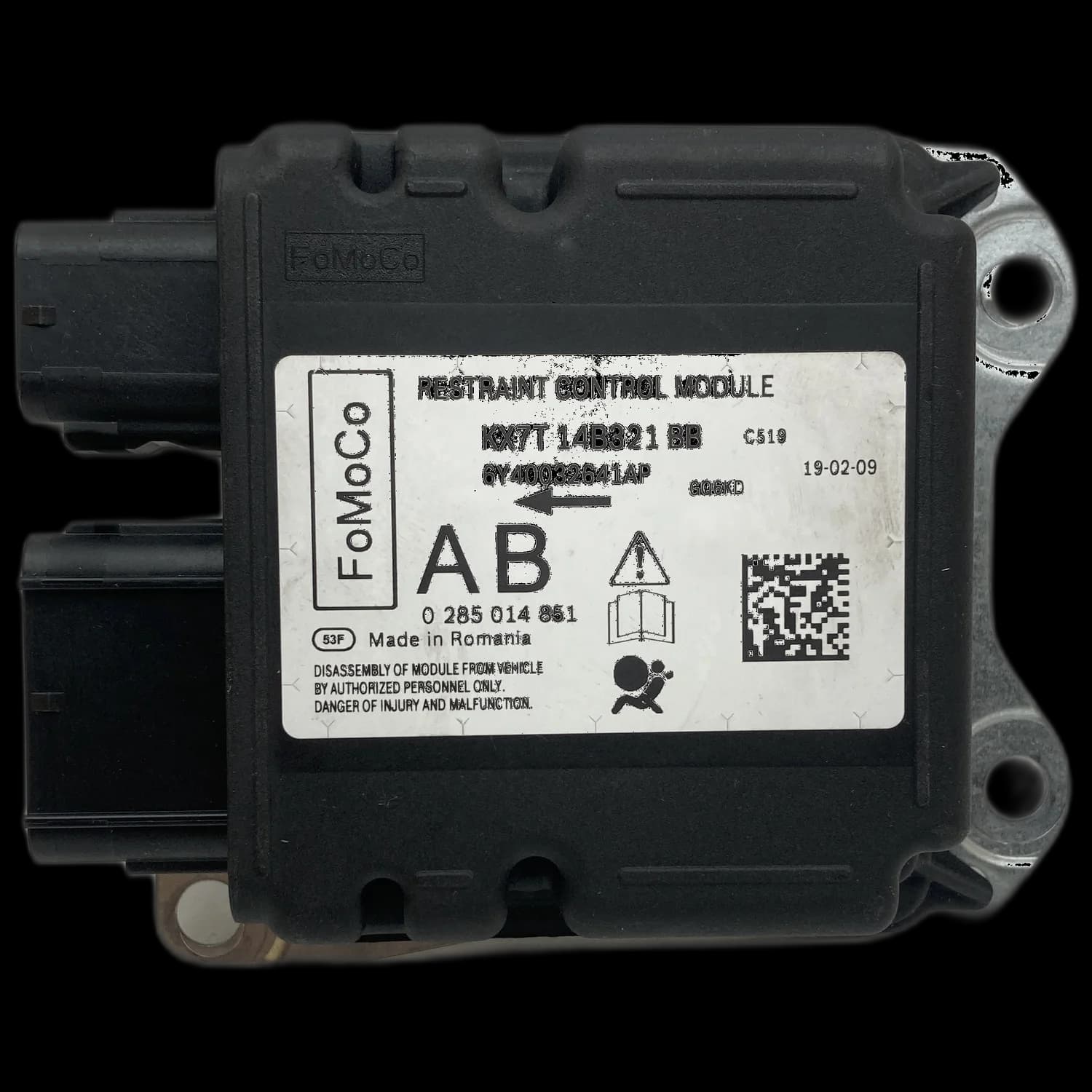 Airbag-Steuergerät KX7T 14B321 BB, Etikett