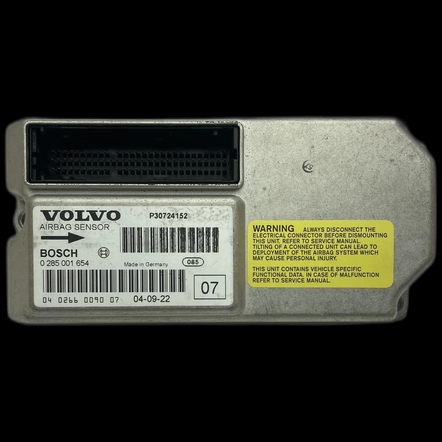 Airbag control unit P30724152, Label