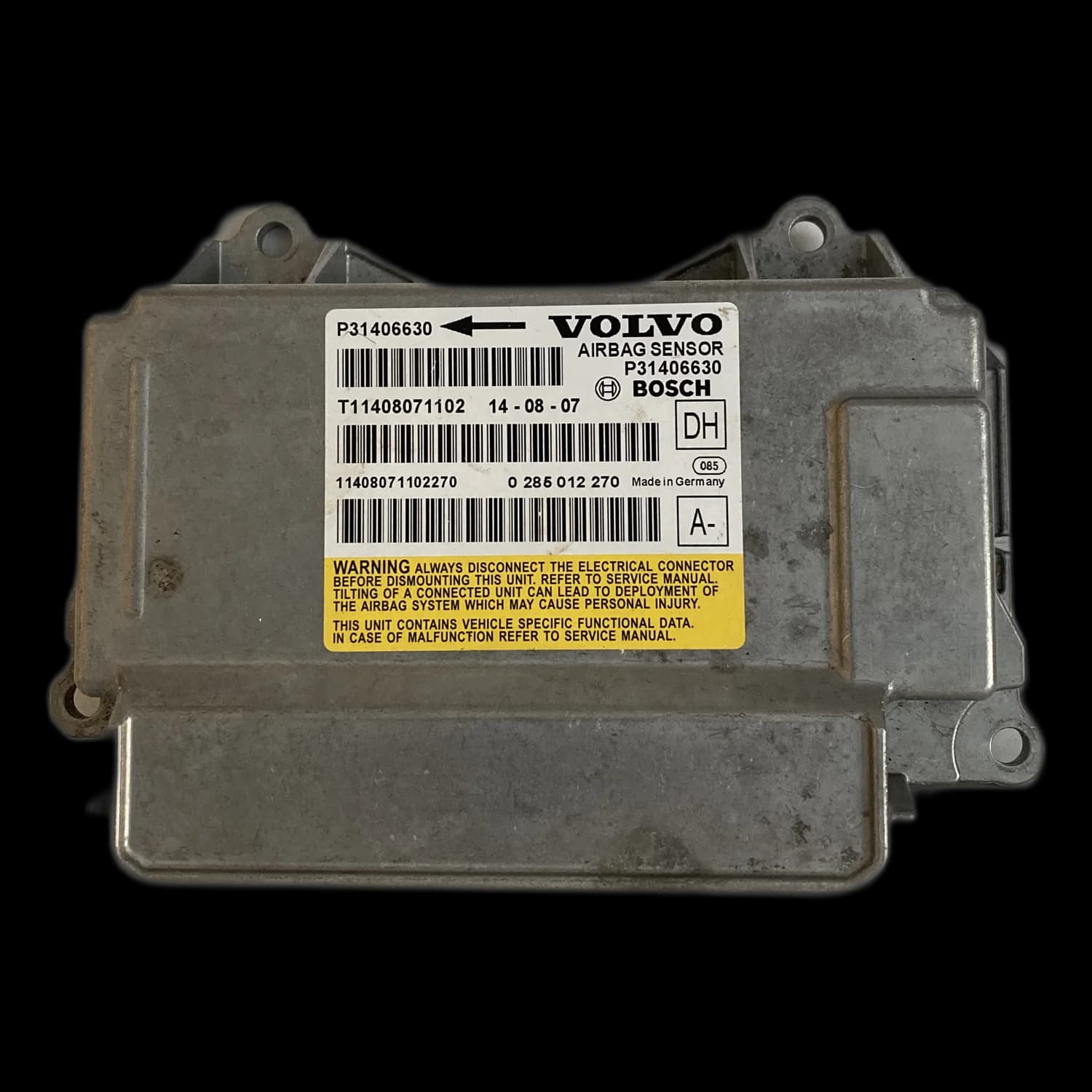 Airbag control unit P31406630, Label