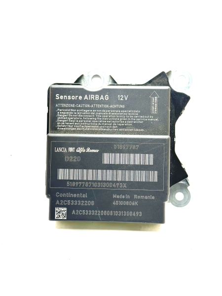 Airbag Steuergerät Reparatur Fiat Punto  |  51897787  |  Continental A2C53332208